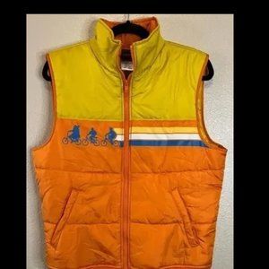 Stranger Things Orange Yellow Puffer Vest M